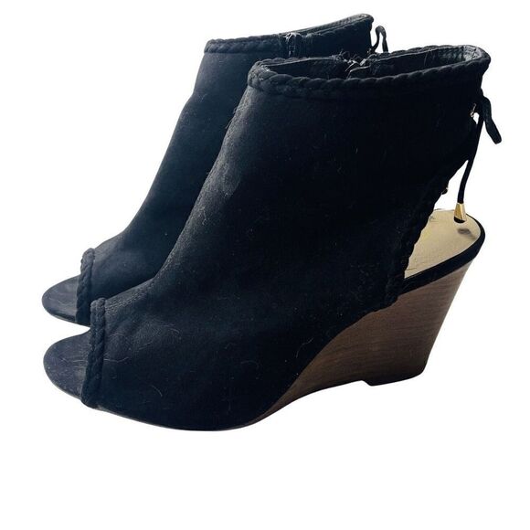 Cato black Wedge open toe ankle boots booties women’s 10 Wide - Picture 1 of 9